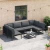 vidaXL Gartensofa-set mit Kissen 7 pcs Schwarz Stahl
