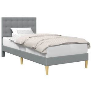 vidaXL Bettrahmen mit Kopfteil Hellgrau 80 x 200 cm Stoff
