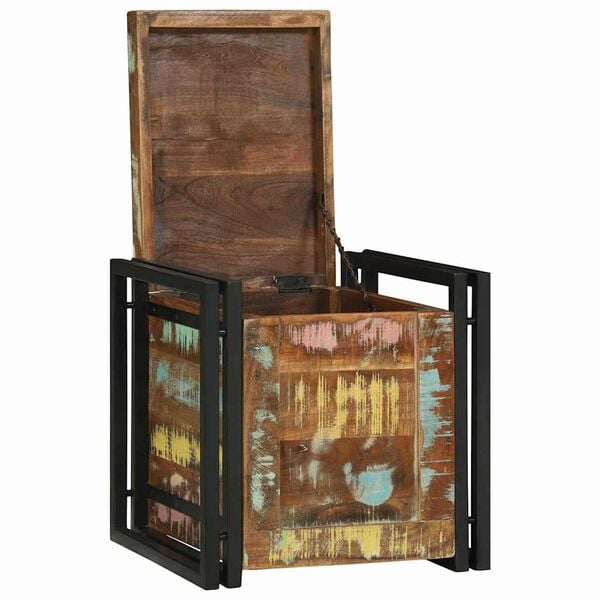 vidaXL Aufbewahrungsbox mit Speicher 40 x 40 x 40 cm Massivholz Akazie