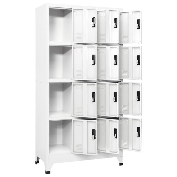 vidaXL Schließfachschrank Weiß 90x45x180 cm Stahl