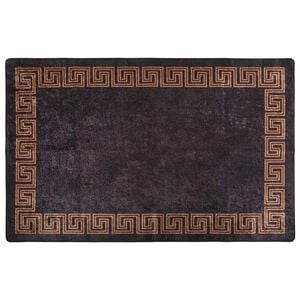 vidaXL Teppich Waschbar 80x150 cm Schwarz und Golden