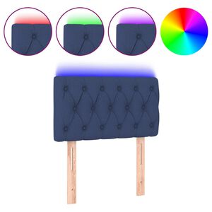 vidaXL LED Kopfteil Blau 80x7x78/88 cm Stoff