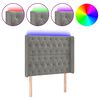 vidaXL LED Kopfteil Hellgrau 103x16x118/128 cm Samt