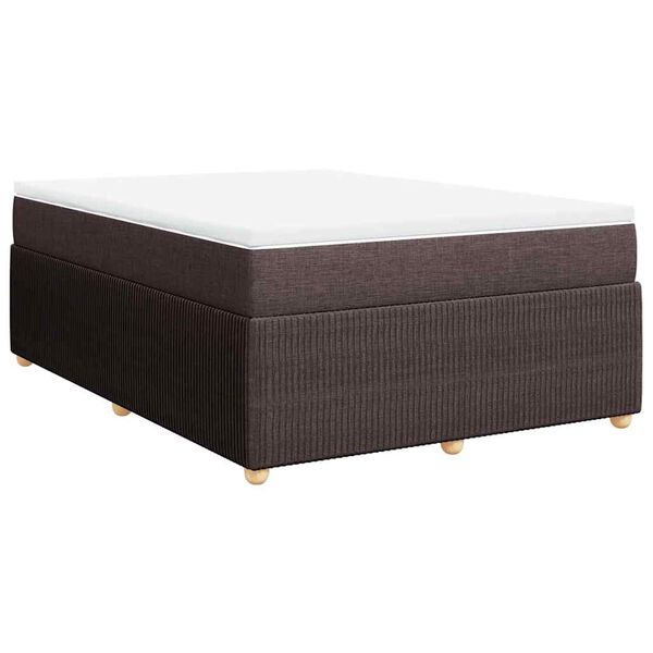 vidaXL Boxspringbett mit Matratze Dunkelbraun 140x190 cm Stoff