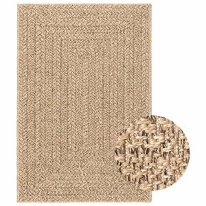 vidaXL Teppich 140x200 cm Jute-Optik Innen und Au&szlig;en