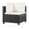 vidaXL 4-tlg. Garten-Lounge-Set mit Auflagen Poly Rattan Schwarz