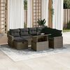 vidaXL 8-tlg. Garten-Sofagarnitur mit Kissen Grau Poly Rattan
