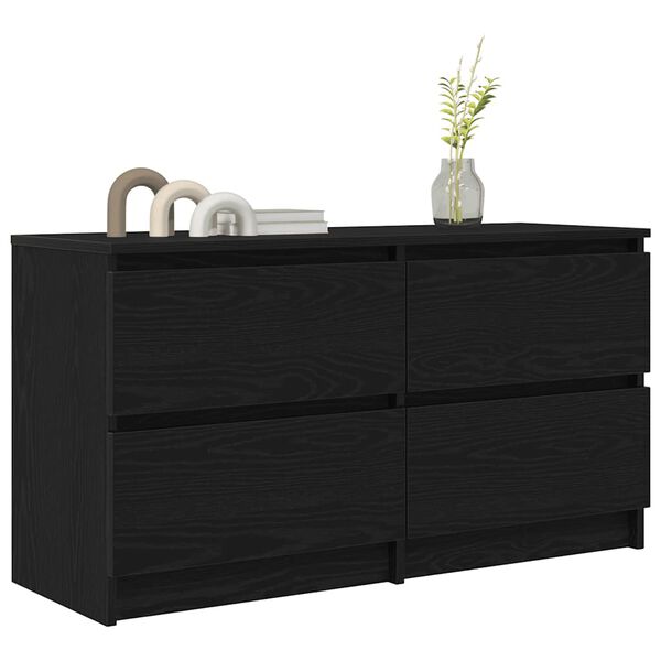 vidaXL TV-Schrank Schwarz 100x35x54 cm Holzwerkstoff