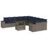 vidaXL 11-teiliges Gartensofa-Set mit Kissen, grau, Polyrattan