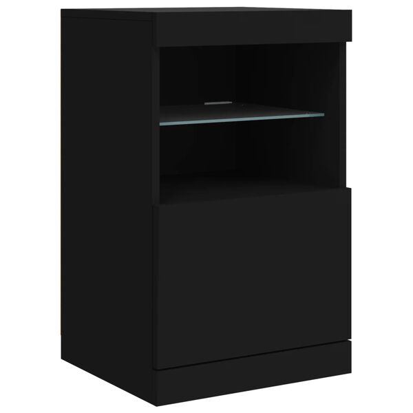 vidaXL Sideboard mit LED-Leuchten Schwarz 41x37x67 cm