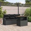 vidaXL Gartensofa-set mit Kissen 5 pcs Schwarz Poly-Rattan