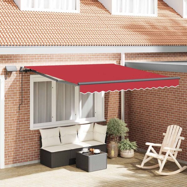 vidaXL Einziehbare Markise Rot 350 x 250 cm Stoff