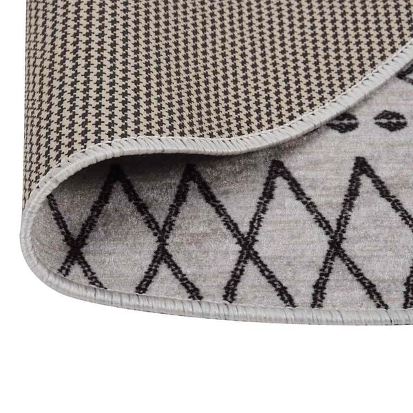 vidaXL Teppich Waschbar Schwarz und Wei&szlig; &phi;120 cm