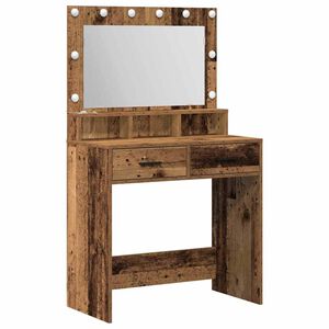 vidaXL Schminktisch mit Regal Altholz 79 x 41 x 135 cm Holzwerkstoff
