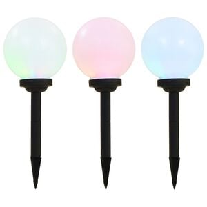 vidaXL Outdoor Solarleuchten 3 St&uuml;ck LED Kugelf&ouml;rmig 20 cm RGB