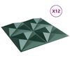 vidaXL Wandpaneele 12 pcs Origami Gr&uuml;n 50 x 50 cm XPS Schaum