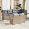 vidaXL Sofa Set mit Kissen 7 pcs Beige Poly Rattan