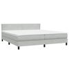 vidaXL Boxspringbett mit Matratze & LED Hellgrau 180x210 cm Samt
