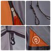 vidaXL Kuppel-Campingzelt 3 Personen Grau und Orange Quick Release