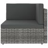 vidaXL 10-tlg. Garten-Lounge-Set mit Kissen Grau Poly Rattan
