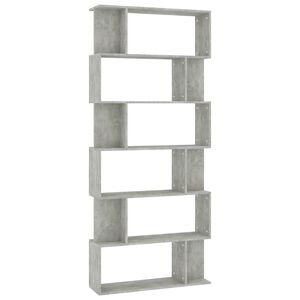 vidaXL B&uuml;cherregal/Raumteiler Betongrau 80x24x192 cm Holzwerkstoff