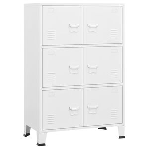 vidaXL Lagerschrank Industrial Wei&szlig; 75x40x115 cm Metall