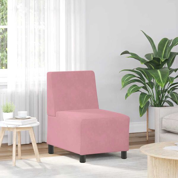 vidaXL Modulares Sofa ohne Armlehnen Rosa 55 cm Samt