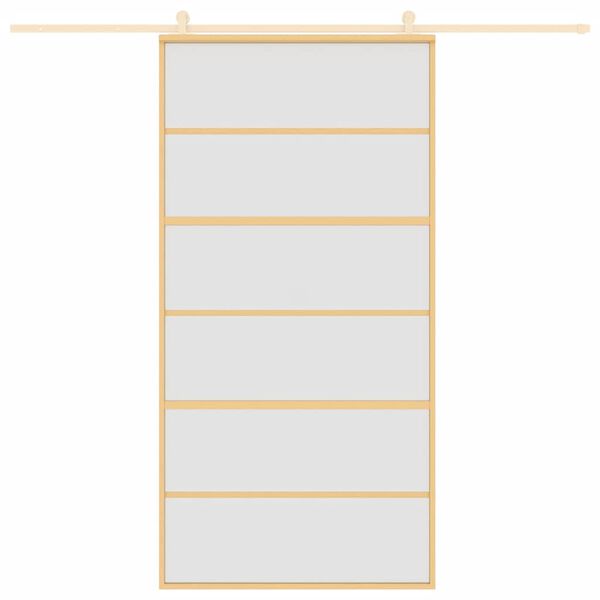vidaXL Schiebet&uuml;r Golden 102,5x205 cm Matt ESG-Glas und Aluminium