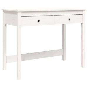 vidaXL Schreibtisch mit Schubladen Wei&szlig; 100x50x78 cm Massivholz Kiefer
