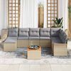 vidaXL Gartensofa-set 9 pcs Beige und Hellgrau Poly-Rattan