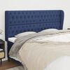 vidaXL Kopfteil mit Ohren Blau 183x23x118/128 cm Stoff