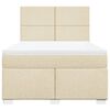 vidaXL Boxspringbett mit Matratze Creme 140x190 cm Stoff