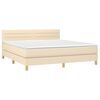 vidaXL Boxspringbett mit Matratze Creme 160x200 cm Stoff