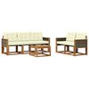 vidaXL Outdoor-Sofagarnitur mit Kissen 6 pcs Natur und Creme