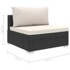 vidaXL 11-tlg. Garten-Lounge-Set mit Auflagen Poly Rattan Schwarz