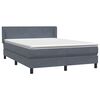 vidaXL Boxspringbett mit Matratze Dunkelgrau 160x220 cm Samt