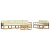 vidaXL Outdoor-Sofagarnitur 6 stk. Wei&szlig; und Creme