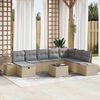 vidaXL Garten-Sofa-Set mit Kissen 9 pcs Beige Poly Rattan