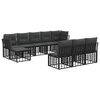 vidaXL Outdoor-Sofagarnitur Schwarz und Dunkelgrau Polyester