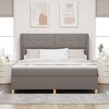 vidaXL Boxspringbett mit Matratze Taupe 200 x 180 cm Stoff