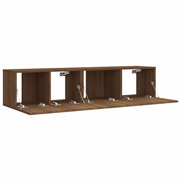 vidaXL 2-tlg. TV-Schrank-Set Braun Eichen-Optik Holzwerkstoff