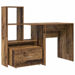 vidaXL Schreibtisch Altholz 131,5 x 50 x 106,5 cm Holzwerkstoff