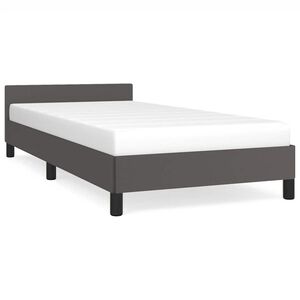 vidaXL Bettgestell mit Kopfteil ohne Matratze Grau 90x190 cm