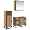 vidaXL Badezimmerm&ouml;bel-Set mit Regal 3 pcs Artisan-Eiche Holzwerkstoff