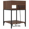 vidaXL Nachttisch mit Regal 2 pcs Braun Eichen-Optik 40 x 40 x 61 cm