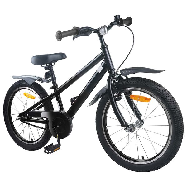 vidaXL Kinderfahrrad 18 Zoll f&uuml;r 5-7 Jahre alt Schwarz