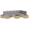 vidaXL Garten-Sofa-Set mit Kissen 9 pcs Beige Poly Rattan