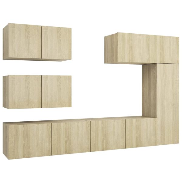 vidaXL 6-tlg. TV-Schrank-Set Sonoma-Eiche Holzwerkstoff