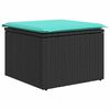 vidaXL 7-tlg. Garten-Sofagarnitur mit Kissen Schwarz Poly Rattan