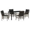 vidaXL Garten Essgruppe 5 stk. Grau Poly-Rattan